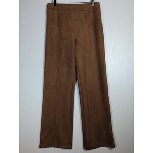 Andrew Marc Womens Pants Brown Faux Suede Stretch Pull On High Waist Small